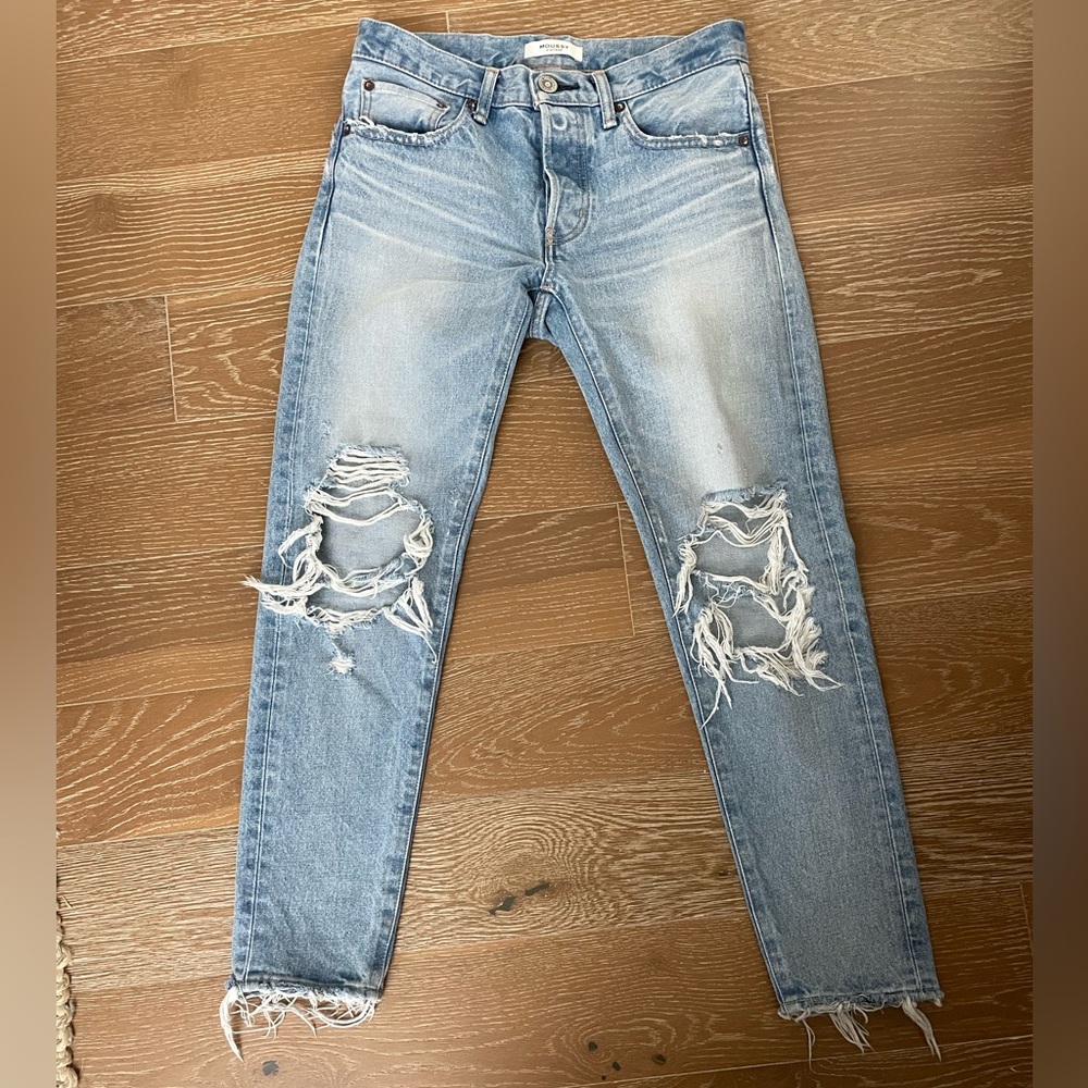 MOUSSY vintage jeans size 26 Distressed Light Blue Jeans